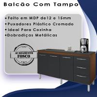Balcao Com Tampo 160cm 9140x9320 Savana Preto Mobbs Savana Preto