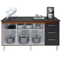 Balcao Com Tampo 160cm 9140x9320 Savana Preto Mobbs Savana Preto - 5