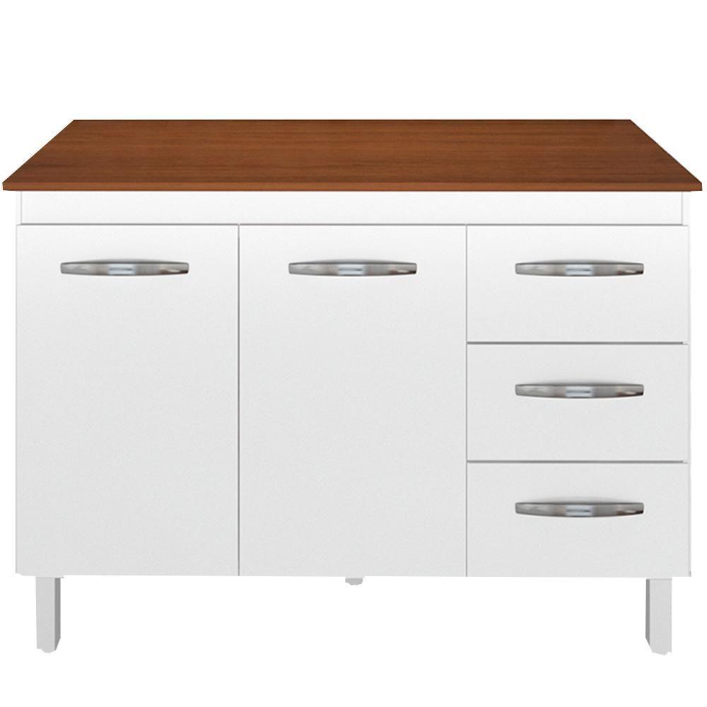 Balcao Com Tampo 120cm 9110x9300 Branco Savana Mobbs Branco Savana - 1