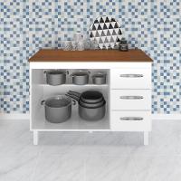 Balcao Com Tampo 120cm 9110x9300 Branco Savana Mobbs Branco Savana - 5