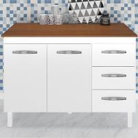 Balcao Com Tampo 120cm 9110x9300 Branco Savana Mobbs Branco Savana - 6