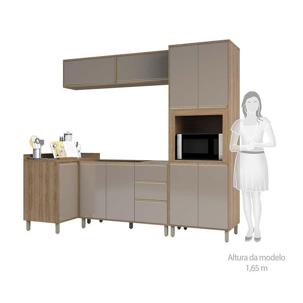 Cozinha 5 Pçs C/Armário Balcões Mel Vanilla C/Graff - 4