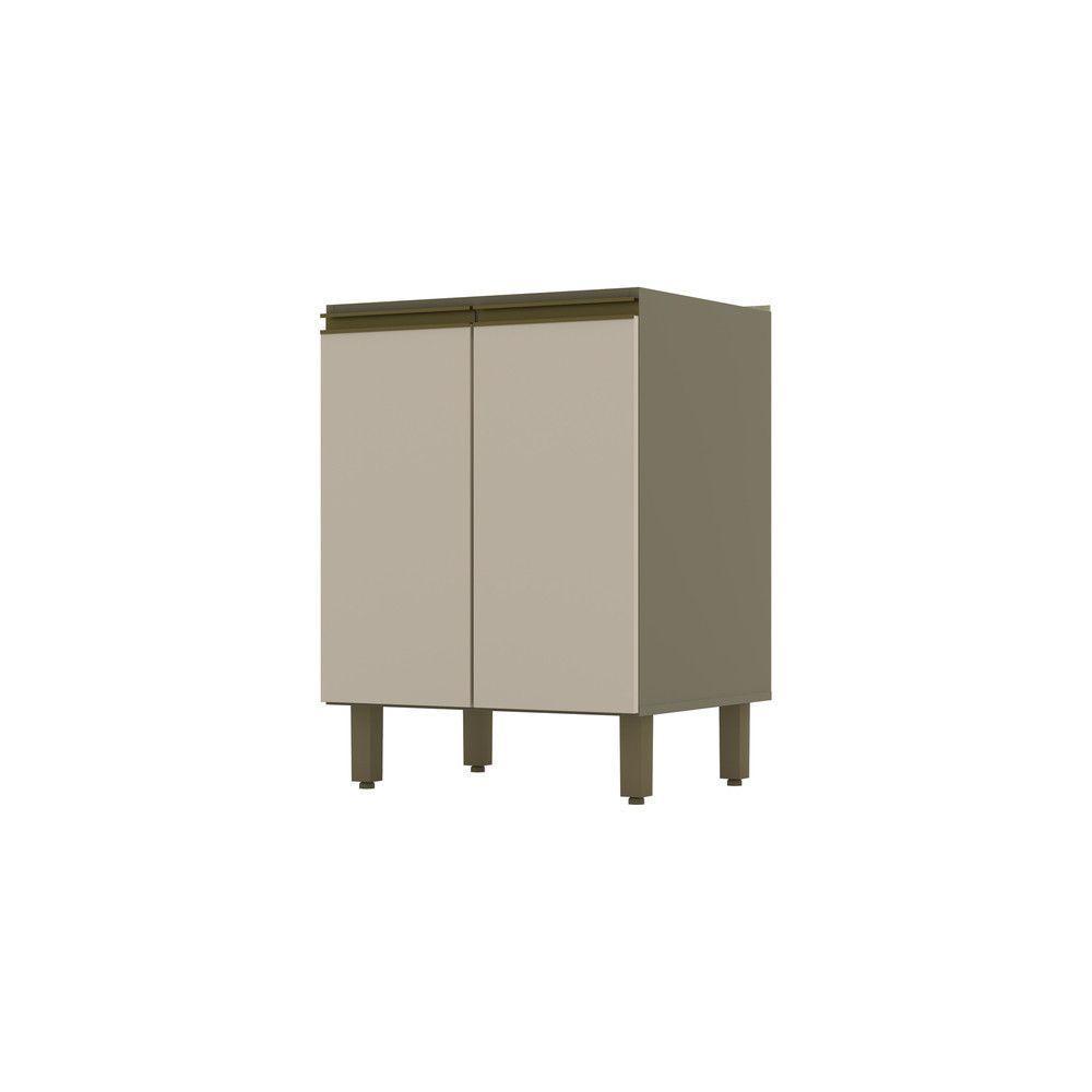 Balcão De Cozinha 60 Cm 2 Portas Connect Henn Duna Com Cristal - 1