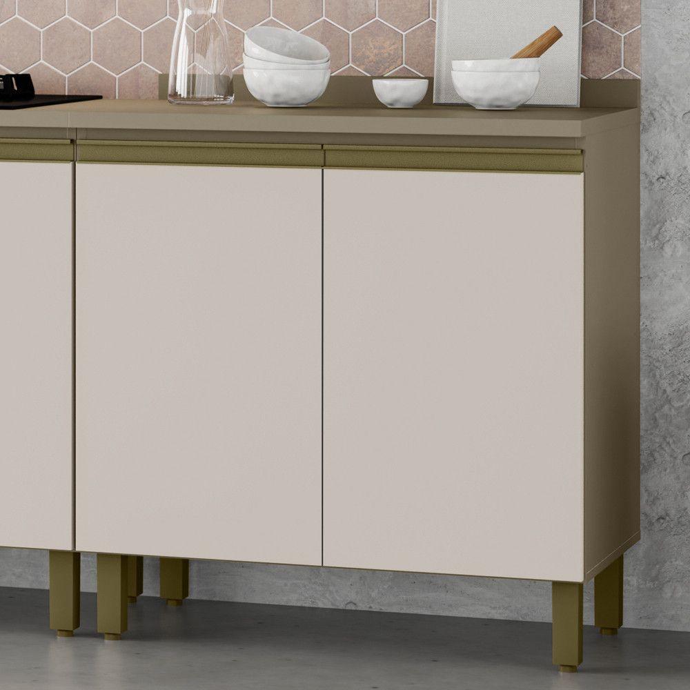 Balcão De Cozinha 60 Cm 2 Portas Connect Henn Duna Com Cristal - 2