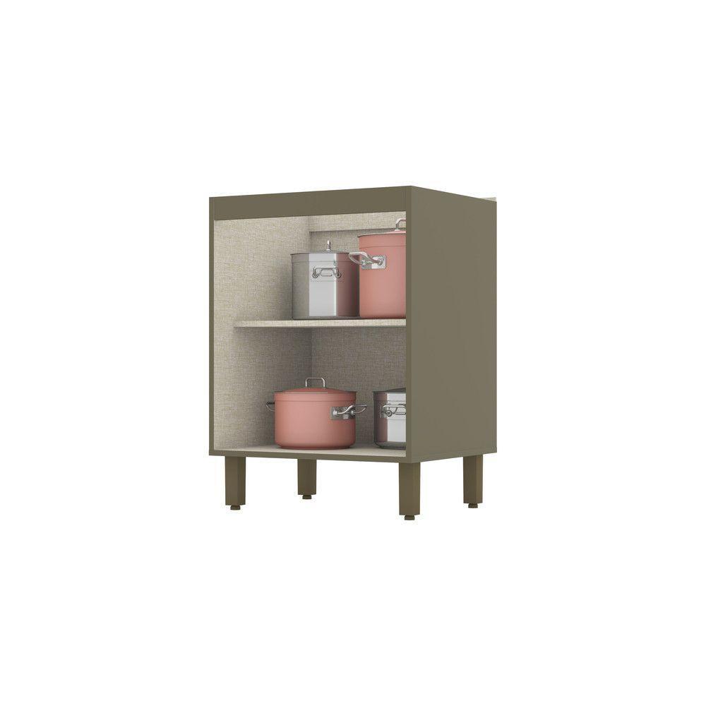 Balcão De Cozinha 60 Cm 2 Portas Connect Henn Duna Com Cristal - 3