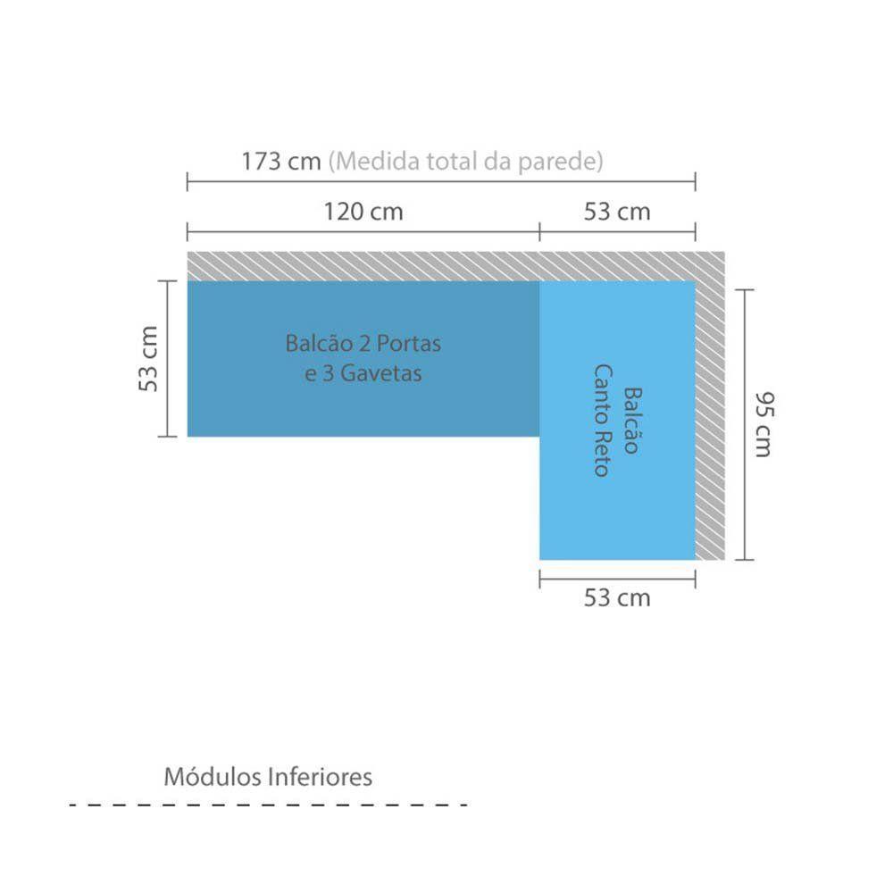 Cozinha 2 Pçs C/Aéreo Balcão E Balcão Mel Vanilla C/Branco - 5