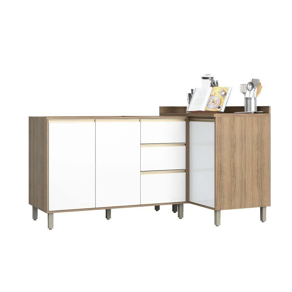 Cozinha 2 Pçs C/Aéreo Balcão E Balcão Mel Vanilla C/Branco - 6