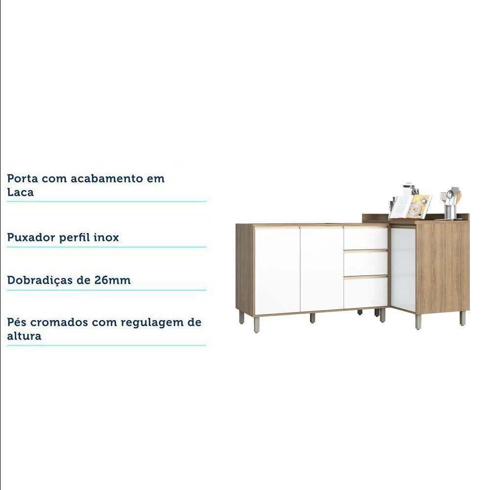 Cozinha 2 Pçs C/Aéreo Balcão E Balcão Mel Vanilla C/Branco - 8