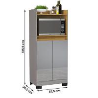 Balcão Armario Para Cozinha Duque 2 Portas Onix/mel Onix/mel - 2