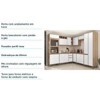 Cozinha 8 Pçs Com Armário E Balcão Mel Vanilla Com Branco - 3