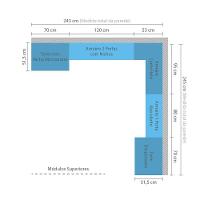 Cozinha 8 Pçs Com Armário E Balcão Mel Vanilla Com Branco - 6