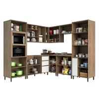 Cozinha 8 Pçs Com Armário E Balcão Mel Vanilla Com Branco - 7