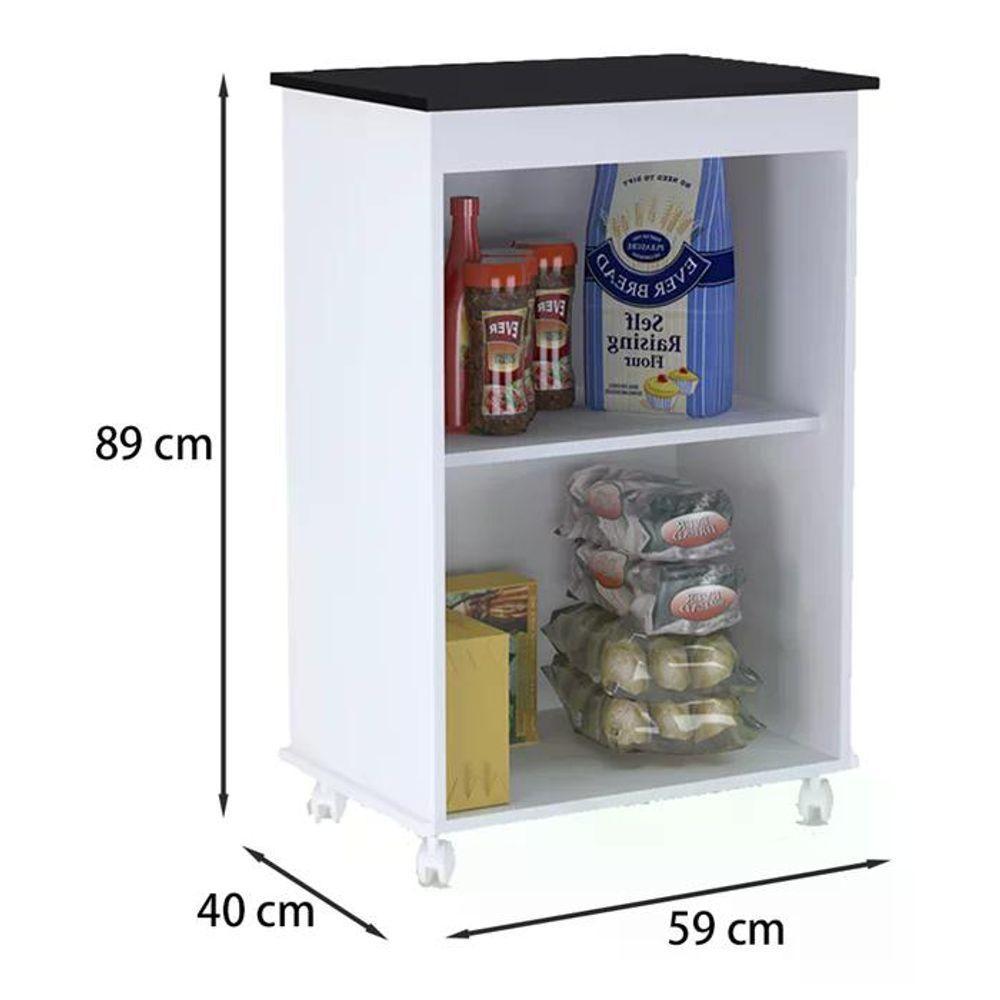 Balcao Cozinha Para Microondas Vitoria Branco Branco - 4