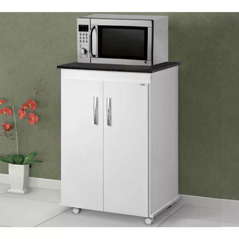 Balcao Cozinha Para Microondas Vitoria Branco Branco - 6