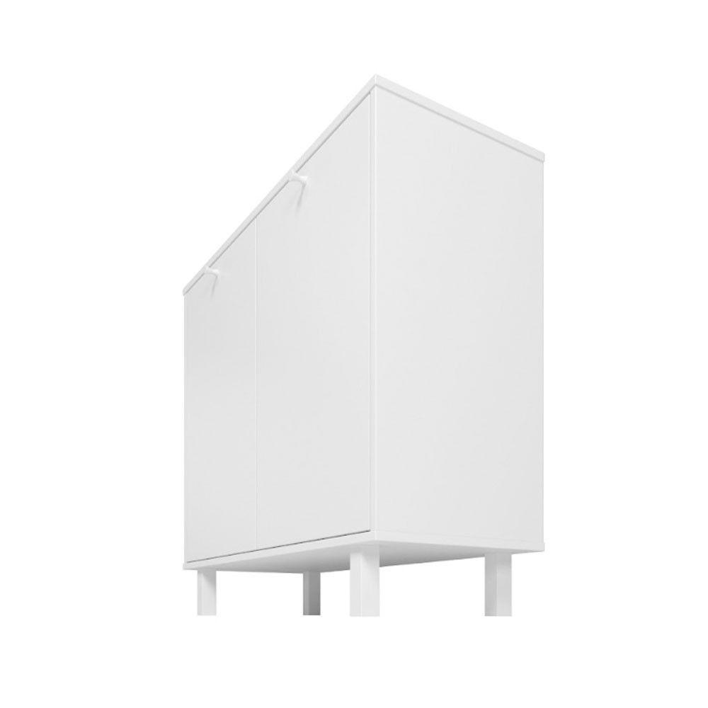 Balcão Em Mdp Com 2 Portas E 2 Prateleiras Brv Móveis Branco - 3