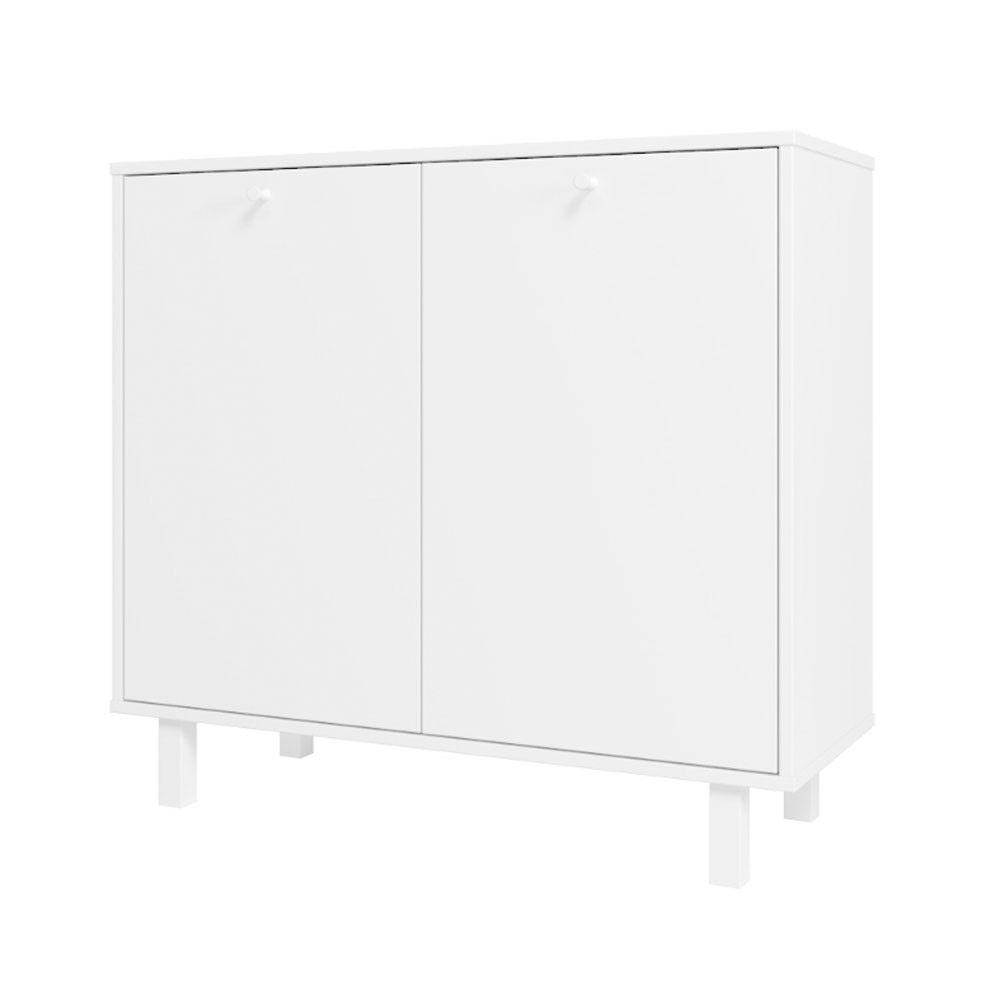 Balcão Em Mdp Com 2 Portas E 2 Prateleiras Brv Móveis Branco - 6