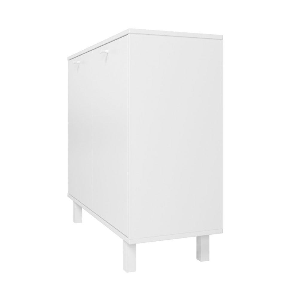 Balcão Em Mdp Com 2 Portas E 2 Prateleiras Brv Móveis Branco - 7