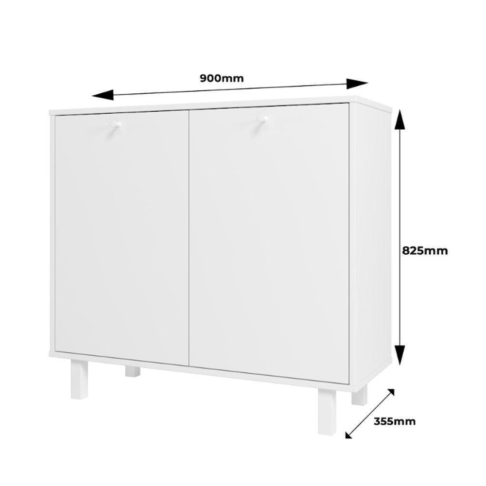 Balcão Em Mdp Com 2 Portas E 2 Prateleiras Brv Móveis Branco - 8