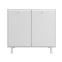 Balcão Em Mdp Com 2 Portas E 2 Prateleiras Brv Móveis Branco - 1