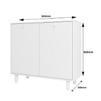 Balcão Em Mdp Com 2 Portas E 2 Prateleiras Brv Móveis Branco - 8