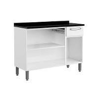 Balcão de Cozinha Modulado  Evidence 7122 3 Portas e 1 Gaveta c/ Tampo Branco - Bertolini