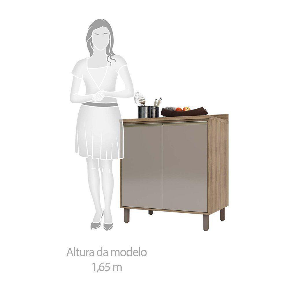 Cozinha 7 Pçs Armário, Balcão E Nicho Mel Vanilla Com Graff - 8