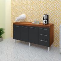 Balcao Com Tampo 150cm 9130x9310 Savana Preto Mobbs Savana Preto - 2