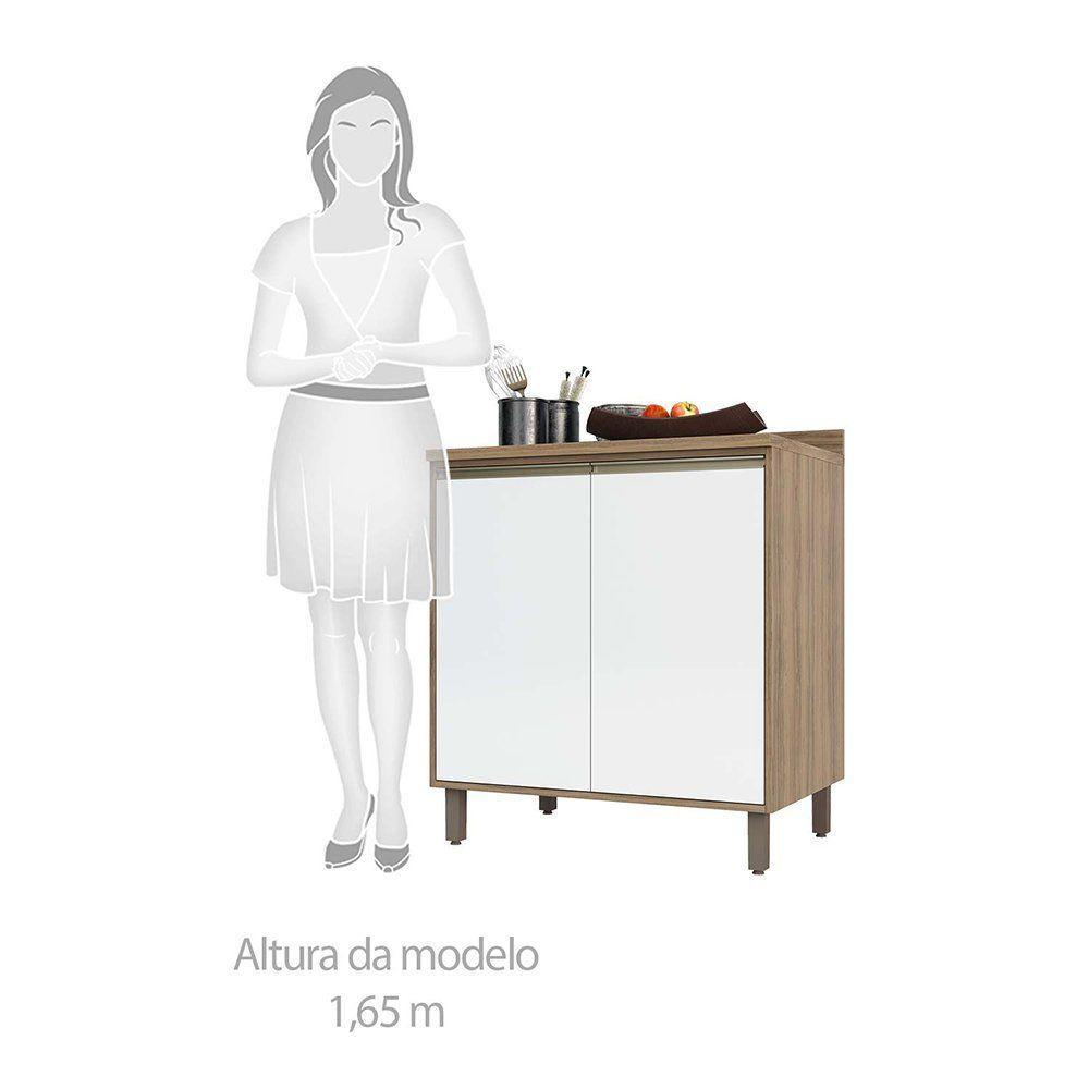 Cozinha 7 Pçs Armário, Balcão E Nicho Mel Vanilla C/Branco - 4