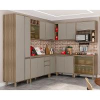 Cozinha 10 Pçs Com Armário E Balcão Mel Luciane Móveis - 1