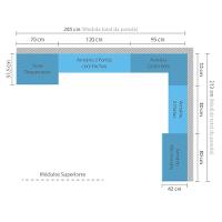 Cozinha 10 Pçs Com Armário E Balcão Mel Luciane Móveis - 16