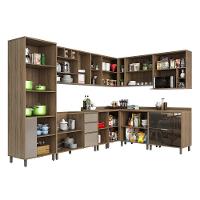 Cozinha 10 Pçs Com Armário E Balcão Mel Luciane Móveis - 19