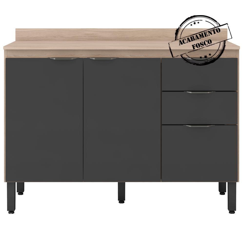 Balcao 3 Pts 2 Gv Com Tampo 120Cm 93241 Avena Grafito - 1