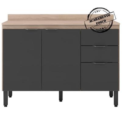 Balcao 3 Pts 2 Gv Com Tampo 120Cm 93241 Avena Grafito