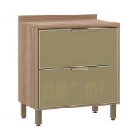 Balcão Com Tampo 80 Cm 2 Gavetões Frontal Lari Vanilla - 2