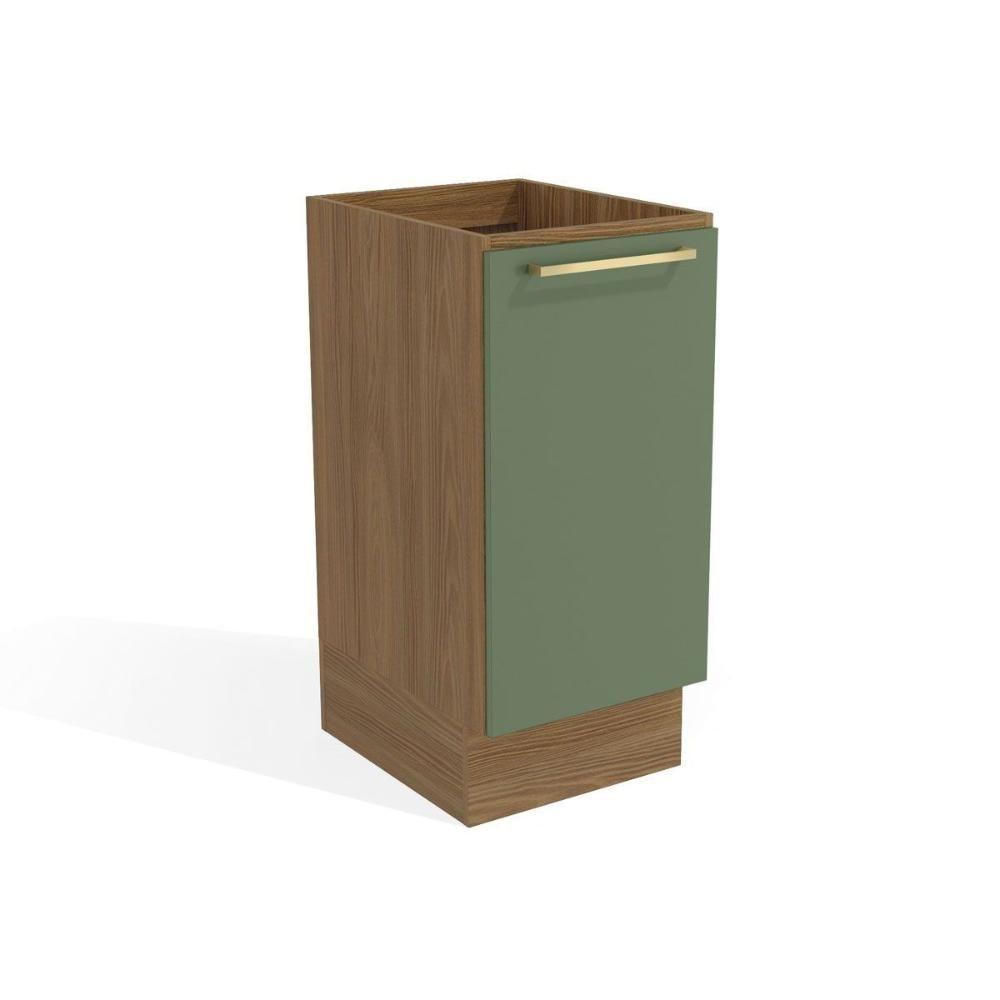 Balcão de Cozinha Modulado Botanic M621 c/ 1 Porta Nogueira/Verde Oliva - Kappesberg - 1