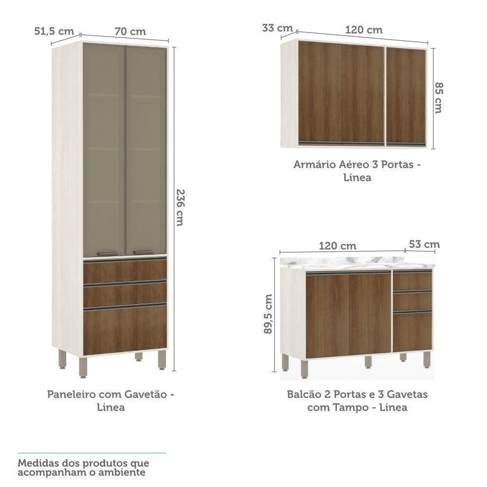 Cozinha 6 Pçs Armários E Balcões Pátina Ff C/Avelã Ff - 6