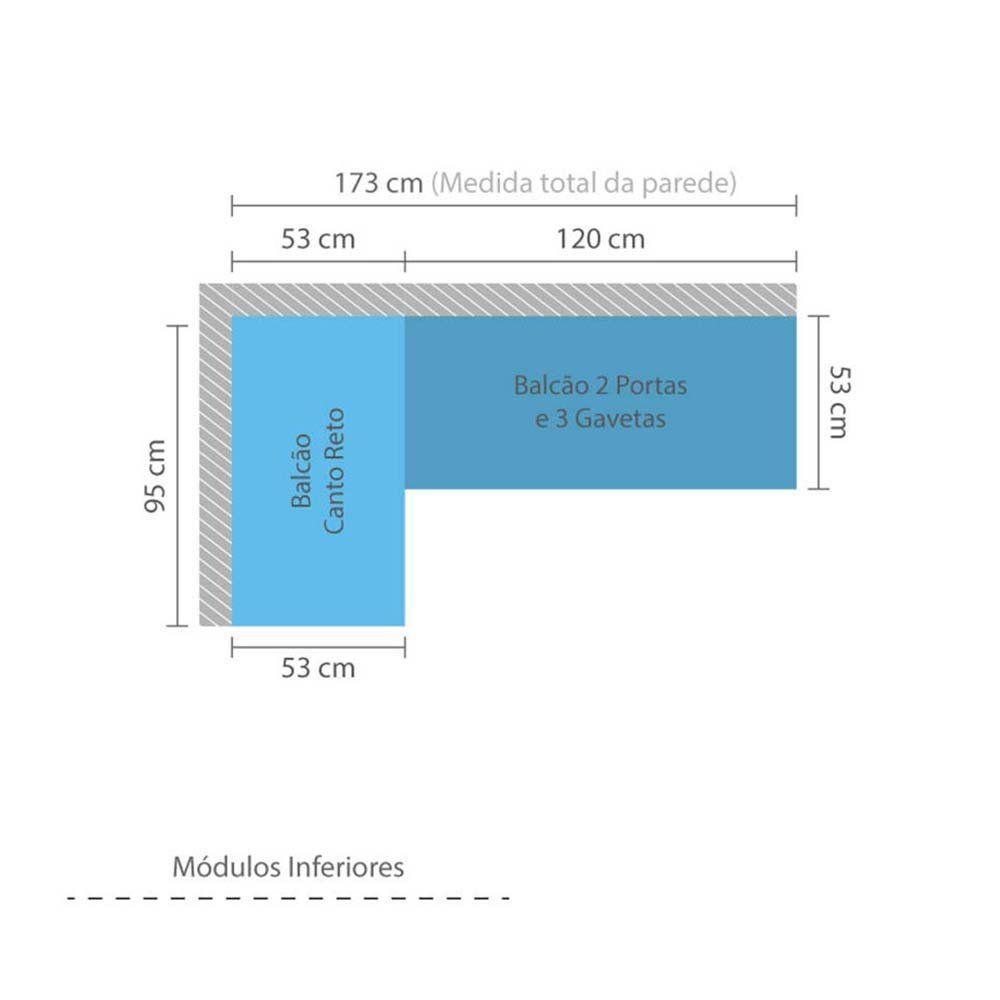 Cozinha 2 Pçs C/Aéreo Balcão E Balcão Mel Vanilla C/Graff - 5