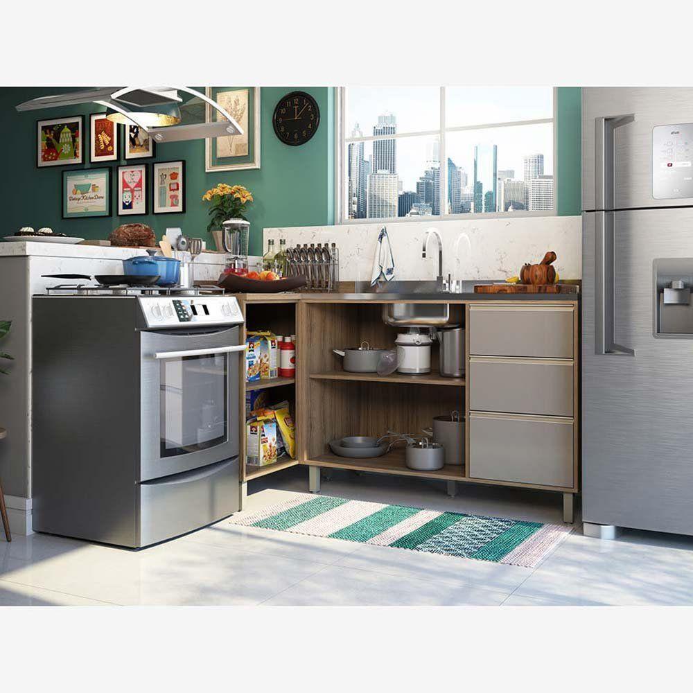 Cozinha 2 Pçs C/Aéreo Balcão E Balcão Mel Vanilla C/Graff - 7