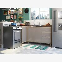 Cozinha 2 Pçs C/Aéreo Balcão E Balcão Mel Vanilla C/Graff - 2