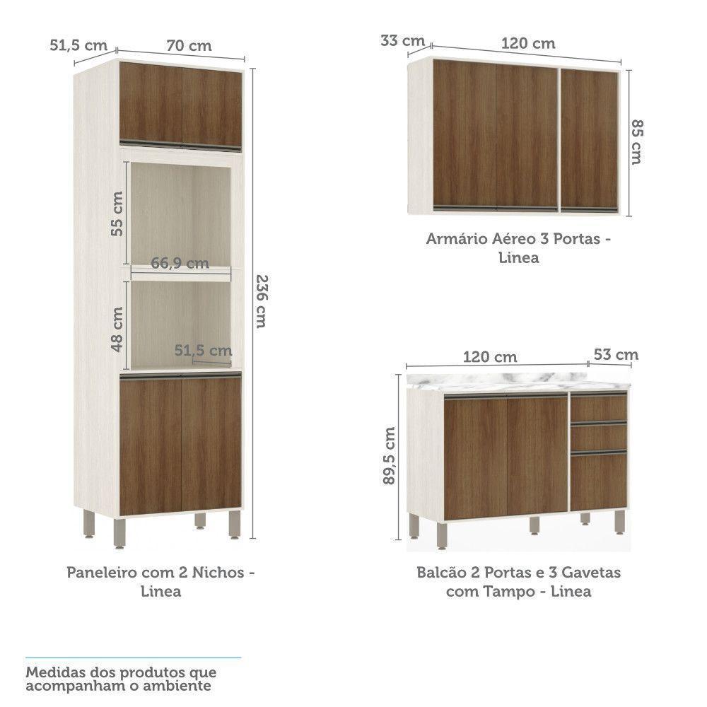 Cozinha 7 Pçs Armários E Balcões Pátina Ff C/Avelã Ff - 6