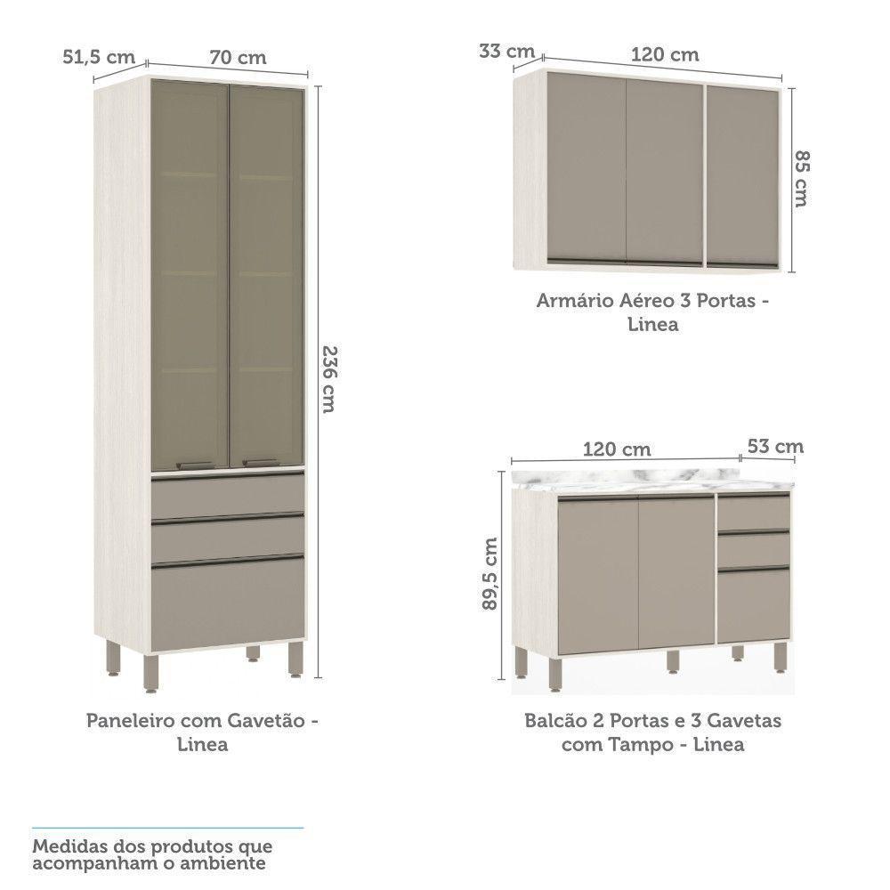 Cozinha 6 Pçs Armários E Balcões Pátina Ff C/Mocca Laca - 6