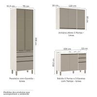 Cozinha 6 Pçs Armários E Balcões Pátina Ff C/Mocca Laca - 6