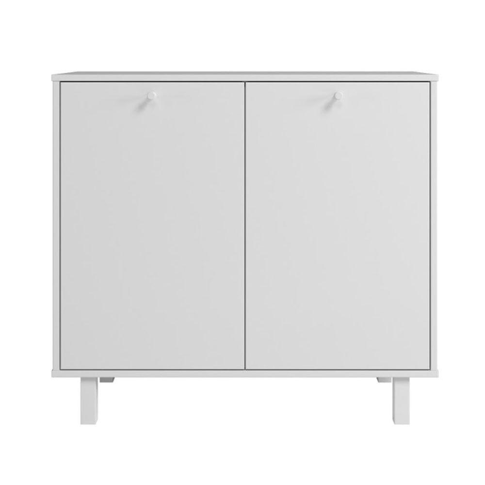 Balcão Em Mdp Com 2 Portas E 2 Prateleiras Brv Móveis Branco - 1