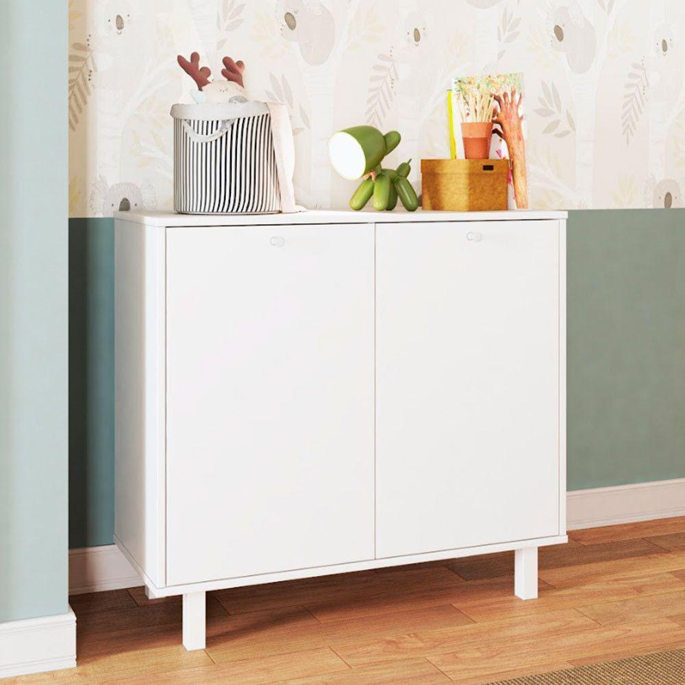 Balcão Em Mdp Com 2 Portas E 2 Prateleiras Brv Móveis Branco - 4