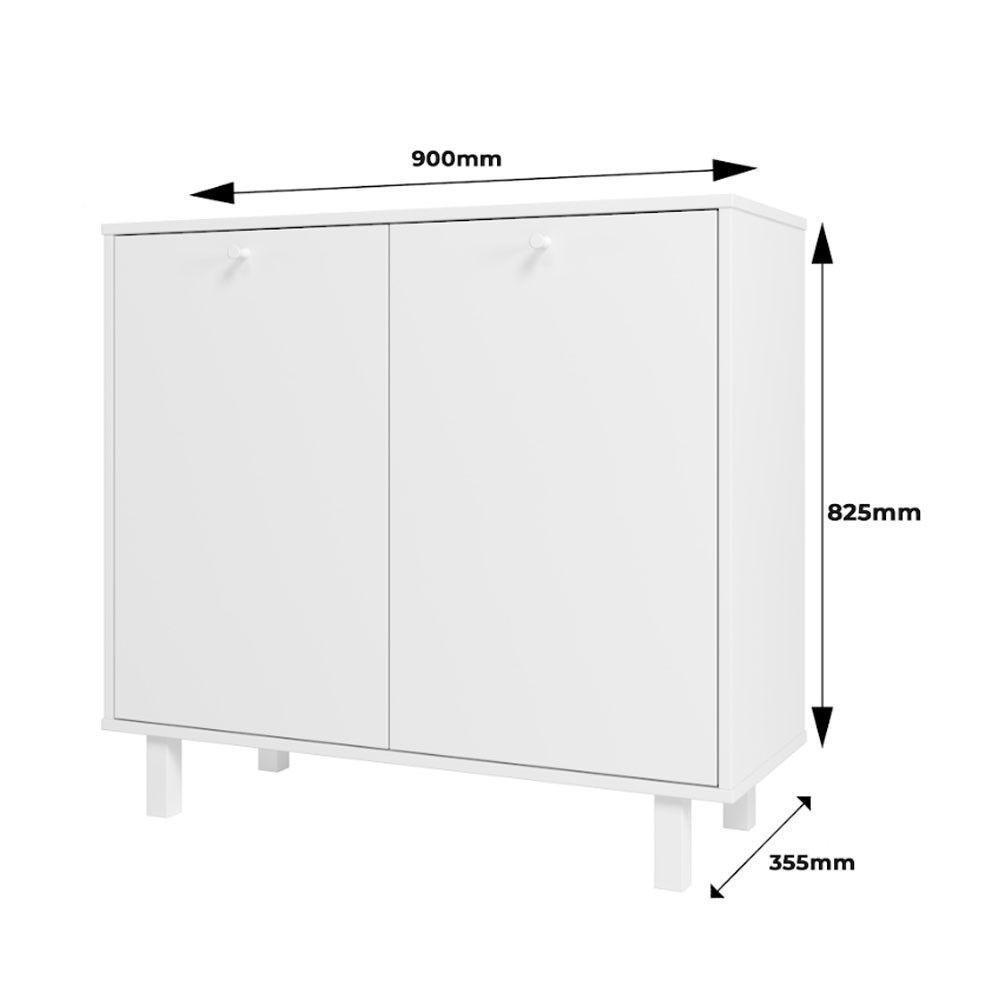 Balcão Em Mdp Com 2 Portas E 2 Prateleiras Brv Móveis Branco - 6