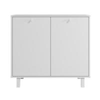 Balcão Em Mdp Com 2 Portas E 2 Prateleiras Brv Móveis Branco - 1