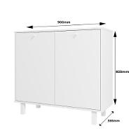 Balcão Em Mdp Com 2 Portas E 2 Prateleiras Brv Móveis Branco - 6