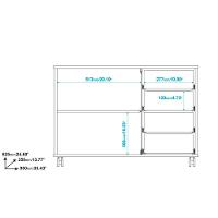 Balcão Em Mdp Com 1 Prateleira 4 Gavetas E 4 Pés Com Rodízio Brv Móveis Branco - 5