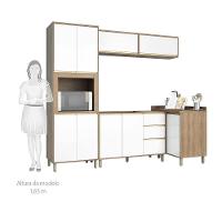 Cozinha 5 Pçs C/Armário Balcões Mel Vanilla C/Branco