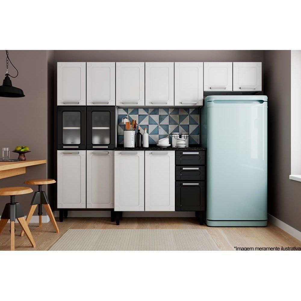 Balcão de Cozinha Múltipla 6114 3 Portas 2 Gavetas c/Tampo 105cm Branco - Bertolini - 3